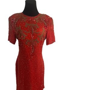 318 explosive tnt vtg beaded sequins dress